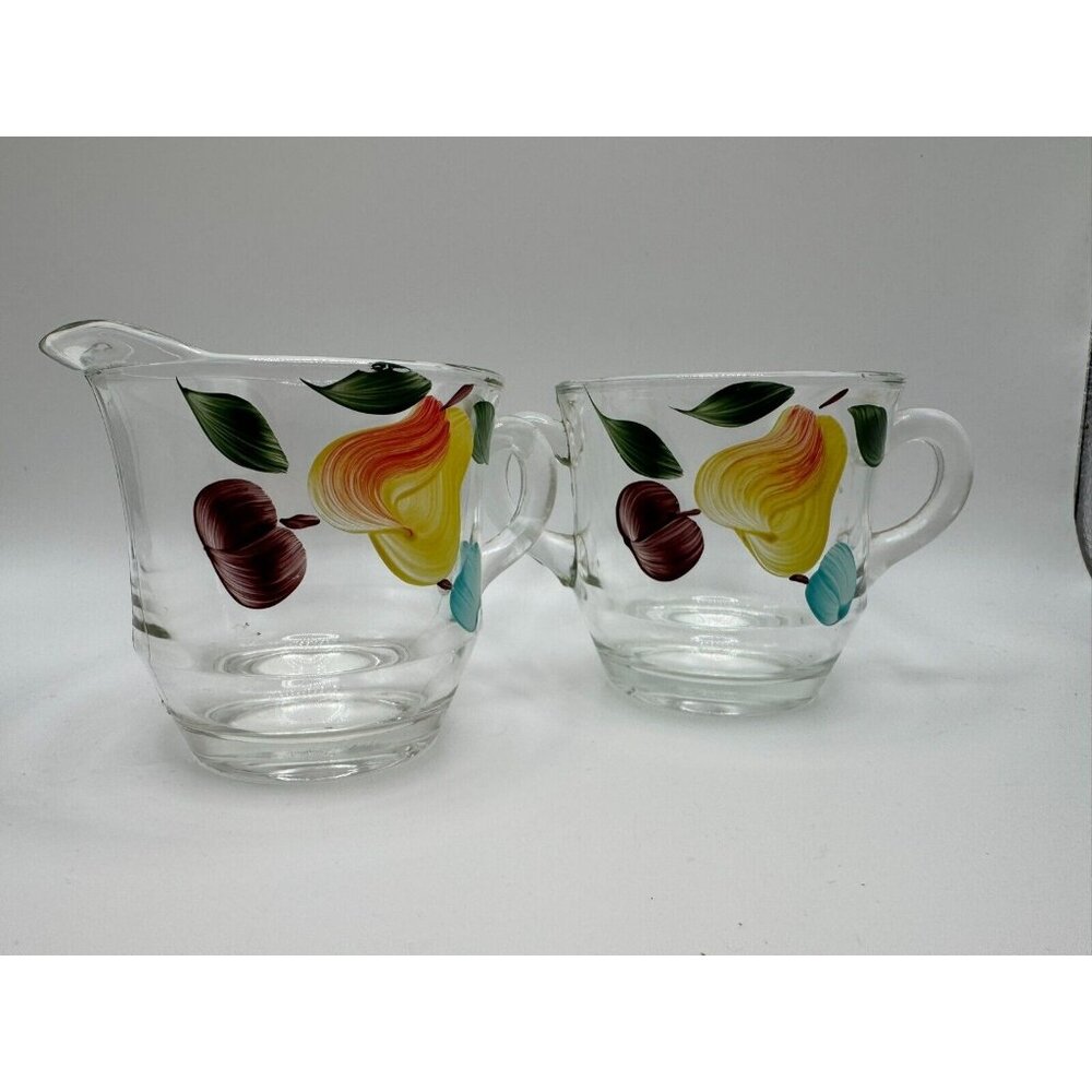 Vintage Bartlett Collins Creamer Sugar Bowl Pear fruit Gay Fad 50’s Vtg
